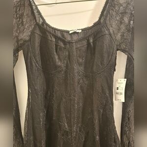 (Small) Ardene Black Long Sleeve Lace Dress